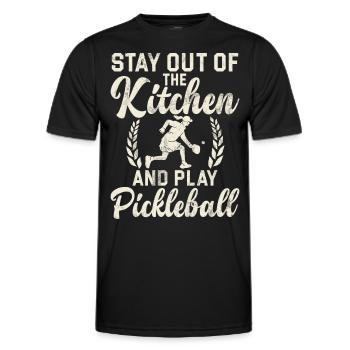 Men's Pickleball Sports Funny Pickleball Design - Men's Functional T-Shirt - black - Front - AI Model Male 178 dark (178cm)