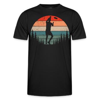 Lustiges Disc Golf & Ultimate Frisbee Spieler - Männer Funktions-T-Shirt - Schwarz - Vorne - AI Model Male 178 dark (178cm)