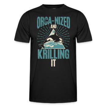 Killerwal Schwertwal Wale beobachten Orca Wal - Männer Funktions-T-Shirt - Schwarz - Vorne - AI Model Male 178 dark (178cm)
