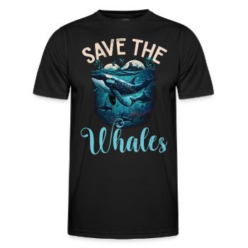 Killerwal Schwertwal Wale beobachten Orca Wal - Männer Funktions-T-Shirt - Schwarz - Vorne - AI Model Male 178 dark (178cm)