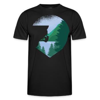Free Climbing Bergsteiger & Bouldern Freeclimbing - Männer Funktions-T-Shirt - Schwarz - Vorne - AI Model Male 178 dark (178cm)