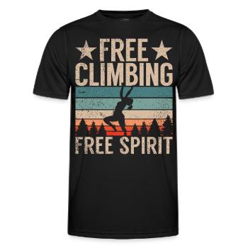 Free Climbing Bergsteiger & Bouldern Freeclimbing - Männer Funktions-T-Shirt - Schwarz - Vorne - AI Model Male 178 dark (178cm)