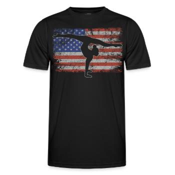 Acrobaties Retro USA Flag Gymnastique 4 juillet - T-shirt sport Homme - noir - Devant - AI Model Male 178 dark (178cm)