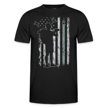 Observation des oiseaux Retro USA Flag 4 juillet - T-shirt sport Homme - noir - Devant - AI Model Male 178 dark (178cm)