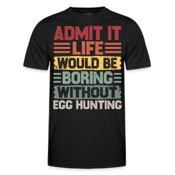 Happy Easter Motif Easter Eggs Funny Easter - Men's Functional T-Shirt - black - Front - AI Model Male 178 dark (178cm)