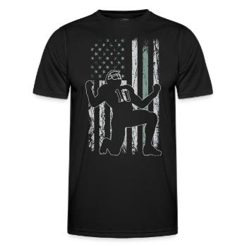 American Football Retro USA Flag 4th of July - Men's Functional T-Shirt - black - Front - AI Model Male 178 dark (178cm)