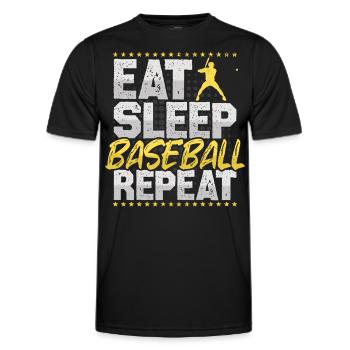 Baseball Eat Sleep Repeat Pitcher Catcher Baseball - Men's Functional T-Shirt - black - Front - AI Model Male 178 dark (178cm)