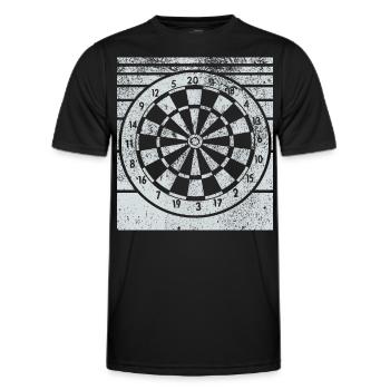Retro dartboard Dartboard 180 for darts players - Men's Functional T-Shirt - black - Front - AI Model Male 178 dark (178cm)