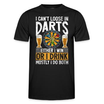 Retro dartboard Dartboard 180 for darts players - Men's Functional T-Shirt - black - Front - AI Model Male 178 dark (178cm)