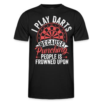 Retro dartboard Dartboard 180 for darts players - Men's Functional T-Shirt - black - Front - AI Model Male 178 dark (178cm)