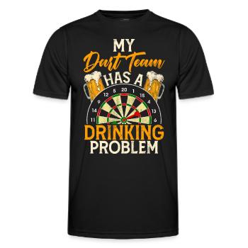 Retro dartboard Dartboard 180 for darts players - Men's Functional T-Shirt - black - Front - AI Model Male 178 dark (178cm)