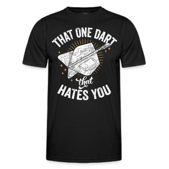 Retro dartboard Dartboard 180 for darts players - Men's Functional T-Shirt - black - Front - AI Model Male 178 dark (178cm)