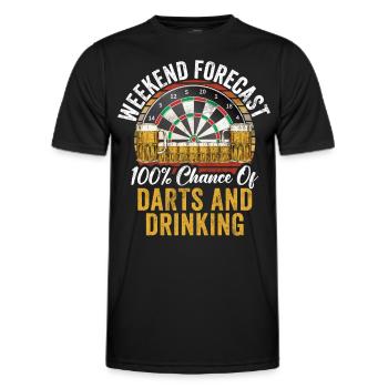 Retro dartboard Dartboard 180 for darts players - Men's Functional T-Shirt - black - Front - AI Model Male 178 dark (178cm)