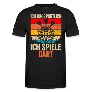 Retro Dartscheibe Dartboard 180 für Dartspieler - Männer Funktions-T-Shirt - Schwarz - Vorne - AI Model Male 178 dark (178cm)