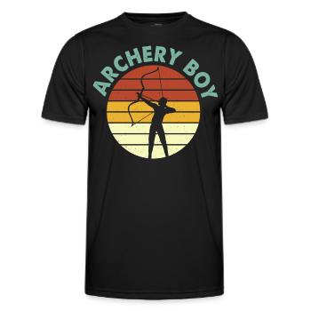 Retro Bogenschießen Bogenschütze Zielscheibe - Männer Funktions-T-Shirt - Schwarz - Vorne - AI Model Male 178 dark (178cm)