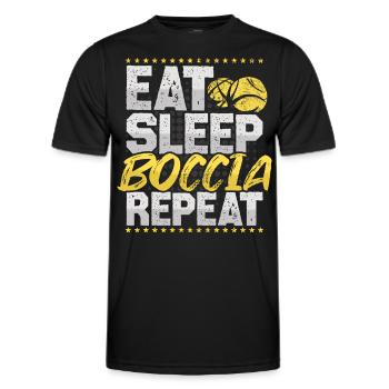 Boccia Eat Sleep Repeat Target Ball Hobby Boccia - Men's Functional T-Shirt - black - Front - AI Model Male 178 dark (178cm)