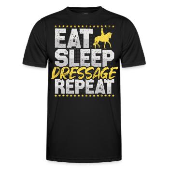 Dressage Manger Dormir Répéter Équitation Hobby - T-shirt sport Homme - noir - Devant - AI Model Male 178 dark (178cm)