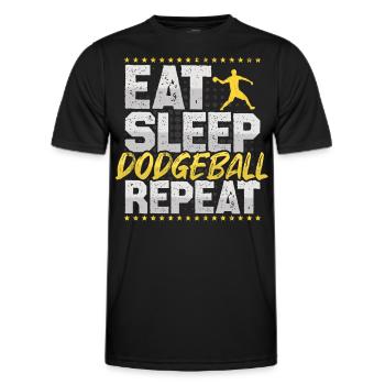 Völkerball Eat Sleep Repeat Dodgeball Völkerball - Men's Functional T-Shirt - black - Front - AI Model Male 178 dark (178cm)