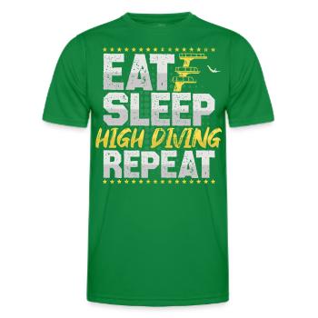 Turmspringen Eat Sleep Repeat Schwimmen Hobby - Männer Funktions-T-Shirt - Kelly Green - Vorne - AI Model Male 178 dark (178cm)