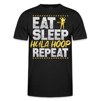 Gymnastics Eat Sleep Repeat Fitness Hobby Hula - Men's Functional T-Shirt - black - Front - AI Model Male 178 dark (178cm)
