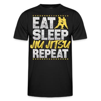 Jiu Jitsu Eat Sleep Repeat Martial Arts Jiu Jitsu - Men's Functional T-Shirt - black - Front - AI Model Male 178 dark (178cm)