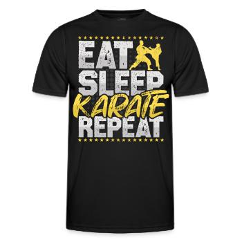 Karate Eat Sleep Repeat Martial Arts Kung Fu Karate - Men's Functional T-Shirt - black - Front - AI Model Male 178 dark (178cm)