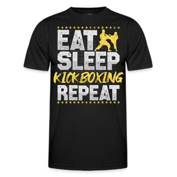 Thai Kickboxen Eat Sleep Repeat Kampfsport Hobby - Männer Funktions-T-Shirt - Schwarz - Vorne - AI Model Male 178 dark (178cm)