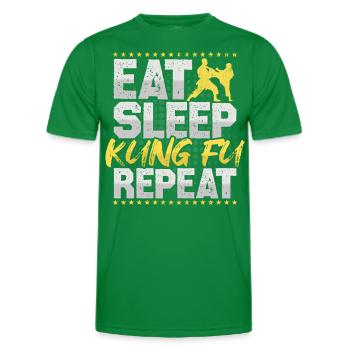 Kung Fu Manger Dormir Répéter Arts Martiaux Arts Martiaux - T-shirt sport Homme - vert - Devant - AI Model Male 178 dark (178cm)