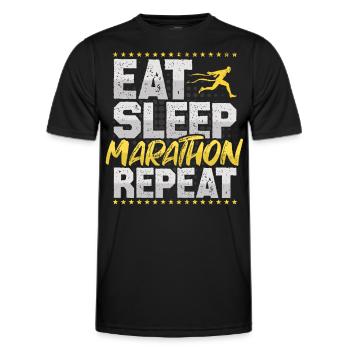 Marathon Eat Sleep Repeat Half Marathon Jogging - Men's Functional T-Shirt - black - Front - AI Model Male 178 dark (178cm)