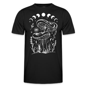 Boho Pilze Cottage Core Aesthetic Goblincore - Männer Funktions-T-Shirt - Schwarz - Vorne - AI Model Male 178 dark (178cm)
