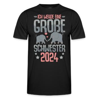 Niedliches Große Schwester 2024 Mädchen - Männer Funktions-T-Shirt - Schwarz - Vorne - AI Model Male 178 dark (178cm)