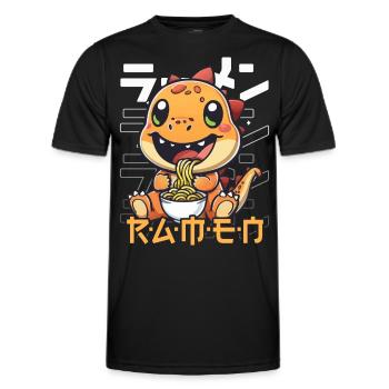 Dinosaure Aime Ramen Bowl Kawaii Anime - T-shirt sport Homme - noir - Devant - AI Model Male 178 dark (178cm)