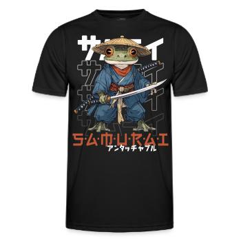Samurai Frog Kawaii Japanese Ninja Frog - Men's Functional T-Shirt - black - Front - AI Model Male 178 dark (178cm)