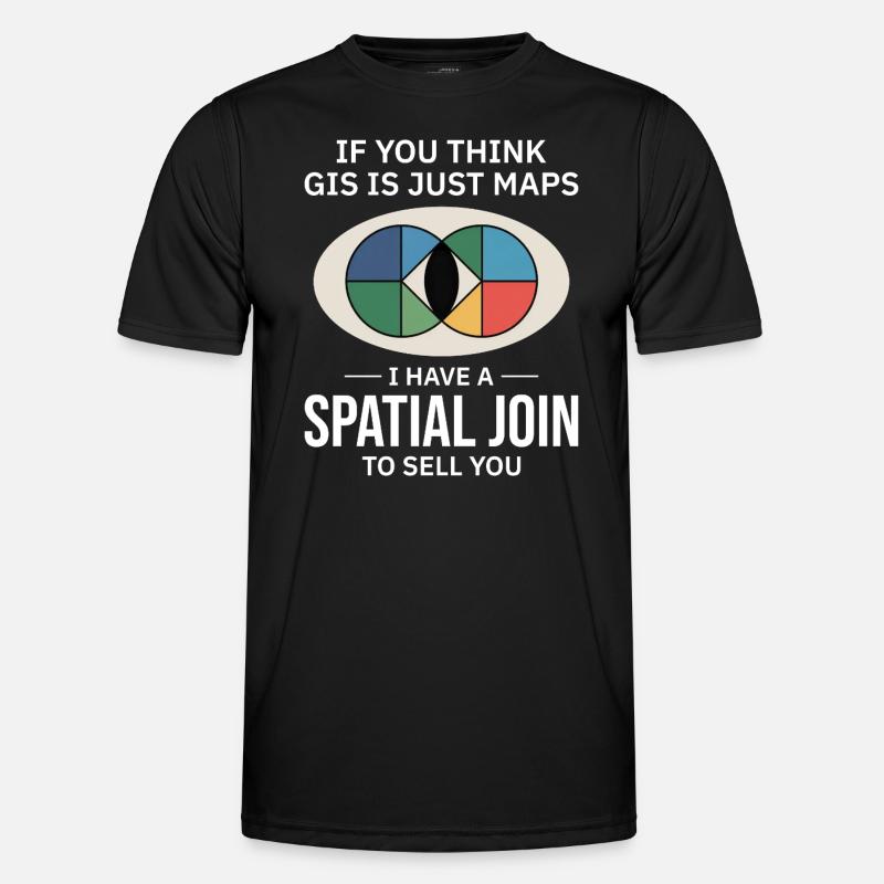 GIS Spatial Join Map Datenanalyse - Männer Funktions-T-Shirt - Schwarz