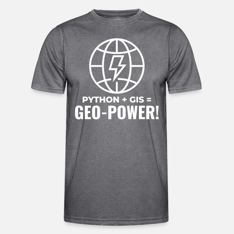 Python GIS Geo-Power Programming Geospatial Men's Functional T-Shirt