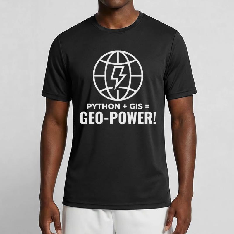 Python GIS Geo-Power Programming Geospatial Men's Functional T-Shirt