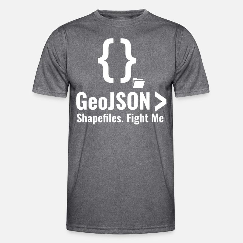 GeoJSON Shapefiles GIS Data Format Debate Men's Functional T-Shirt