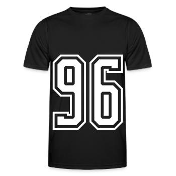 96 Number number - Men's Functional T-Shirt - black - Front - AI Model Male 178 dark (178cm)