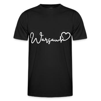 Varsovie Pologne Varsovie battement de cœur - T-shirt sport Homme - noir - Devant - AI Model Male 178 dark (178cm)