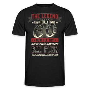 La légende officiellement 60 ans 60e anniversaire - T-shirt sport Homme - noir - Devant - AI Model Male 178 dark (178cm)