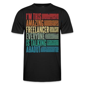 Vintage Freelancer Freelancer Cadeau Rétro - T-shirt sport Homme - noir - Devant - AI Model Male 178 dark (178cm)