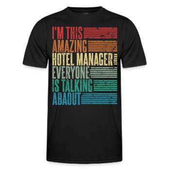 Directeur d’hôtel Directeur d’hôtel Cadeau Rétro - T-shirt sport Homme - noir - Devant - AI Model Male 178 dark (178cm)