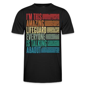 Lifeguard Lifeguard Lifeguard Gift Retro - Men's Functional T-Shirt - black - Front - AI Model Male 178 dark (178cm)