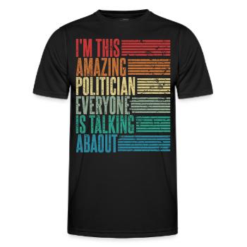 Vintage Politician Politician Gift Retro - Men's Functional T-Shirt - black - Front - AI Model Male 178 dark (178cm)