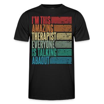 Vintage Thérapeute Thérapeute Cadeau Rétro - T-shirt sport Homme - noir - Devant - AI Model Male 178 dark (178cm)