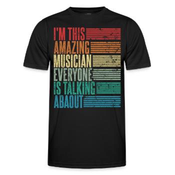 Vintage Musician Musician Gift Retro - Men's Functional T-Shirt - black - Front - AI Model Male 178 dark (178cm)