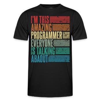 Vintage Programmer Gift Coder Retro - Men's Functional T-Shirt - black - Front - AI Model Male 178 dark (178cm)