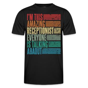 Réceptionniste Vintage Cadeau Réceptionniste Rétro - T-shirt sport Homme - noir - Devant - AI Model Male 178 dark (178cm)