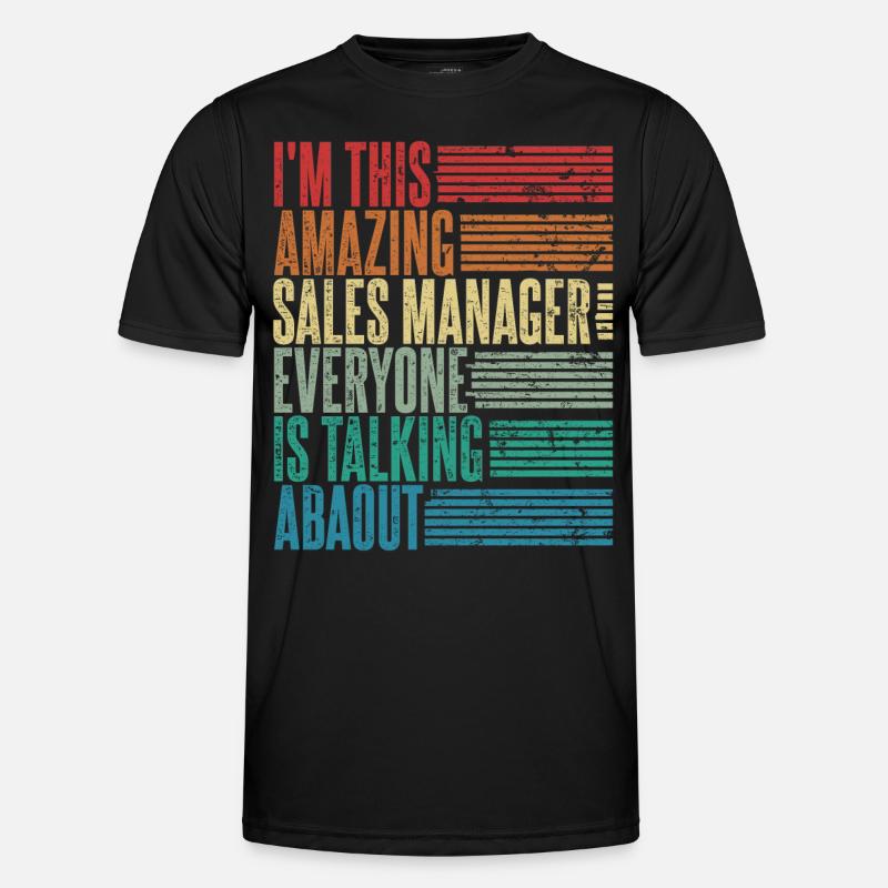 Vertriebsleiter Vertriebsleiterin Geschenk Retro - Männer Funktions-T-Shirt - Schwarz