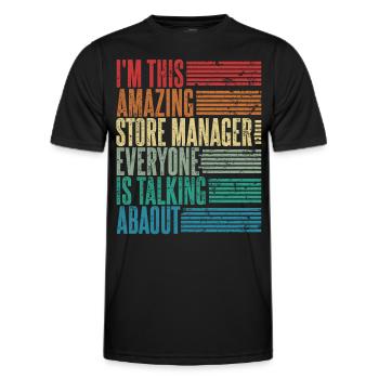 Vintage Store Manager Store Manager Gift Retro - Men's Functional T-Shirt - black - Front - AI Model Male 178 dark (178cm)